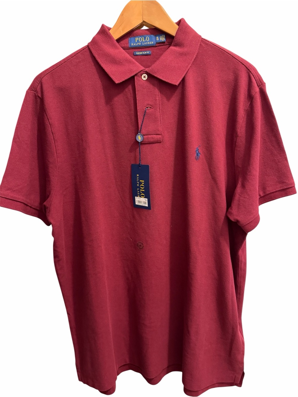 Polo by Ralph Lauren Men's Wine Red Short-Sleeve Polo size slim fit XL